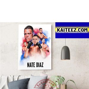 Nate Diaz In The UFC 279 Decorations Poster Canvas