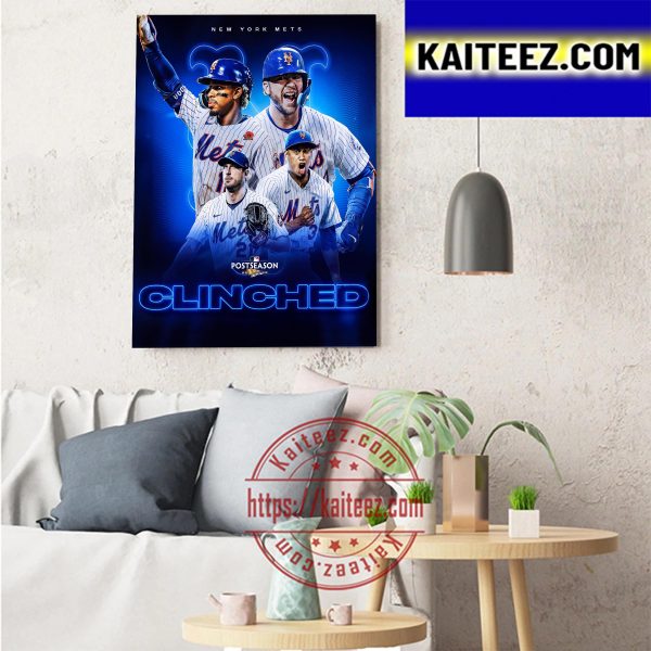 New York Mets Back In MLB 2022 Postseason Clinched Art Decor Poster Canvas