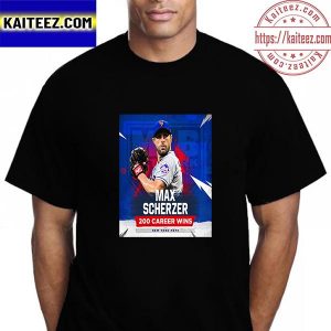 New York Mets Max Scherzer 200 Career Wins Vintage T-Shirt