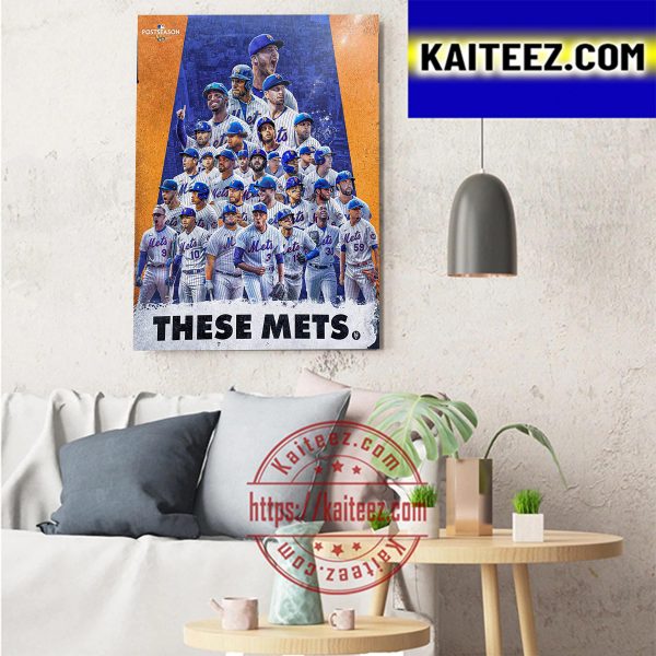 New York Mets October Bound MLB 2022 Postseason These Mets Art Decor Poster Canvas