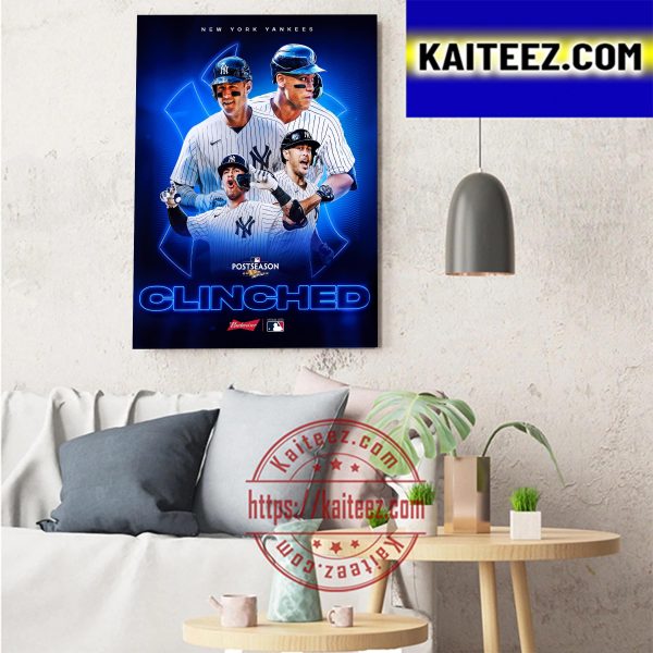 New York Yankees Clinched 2022 MLB Postseason Art Decor Poster Canvas