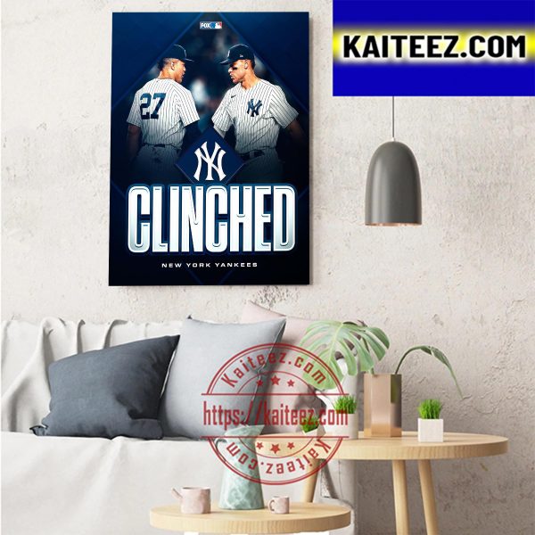 New York Yankees Clinched MLB Postseason 2022 Art Decor Poster Canvas