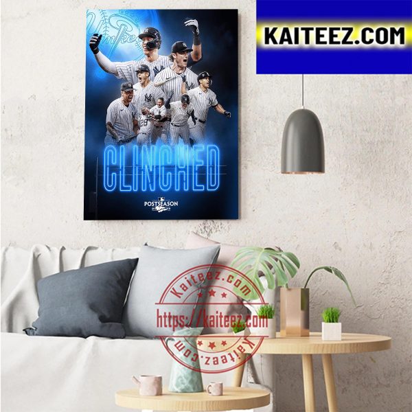 New York Yankees MLB Postseason 2022 Baseball Confirmed Art Decor Poster Canvas