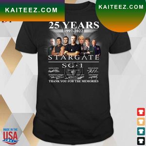 Official 25 Years 1997 2022 Stargate SG1 Signature Thank You For The Memories T-shirt