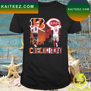 Official Cincinnati Bengals Burrow and Votto Cincinnati Reds Cincinnati city signatures T-shirt