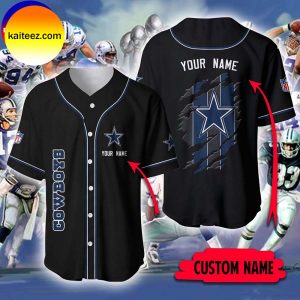Personalized Dallas Cowboys Black Color Baseball Jersey
