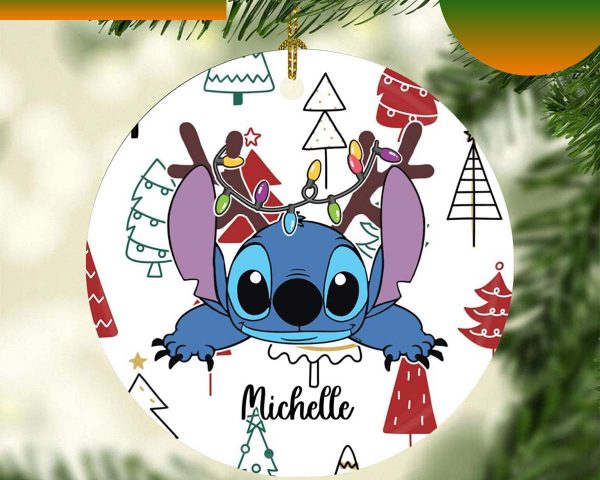 Personalized Stitch Funny Christmas Custom Name Ornament