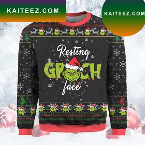 Resting Grinch Face Funny Grinch Christmas Ugly Sweater