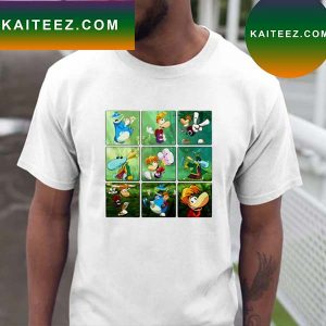 Retro Characters Squares Rayman Legends T-shirt