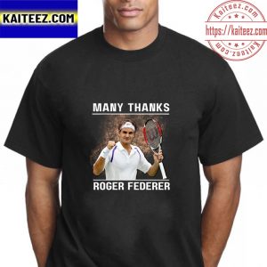 Roger Federer Retirement Tennis Many Thanks For All Vintage T-Shirt