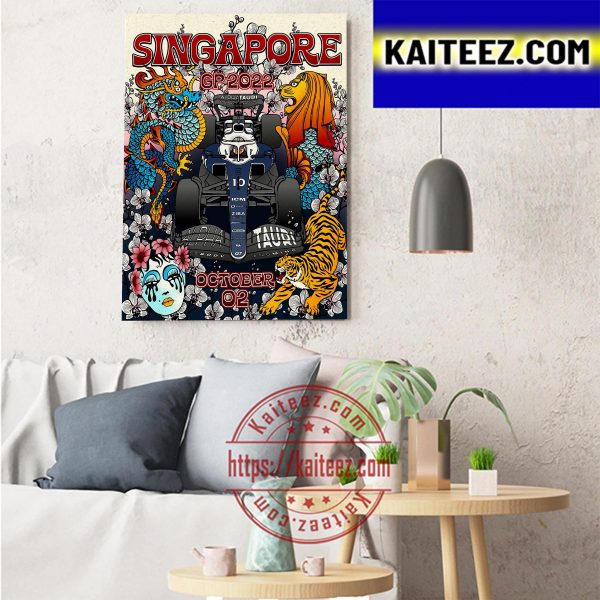 Scuderia AlphaTauri In Singapore GP 2022 Art Decor Poster Canvas