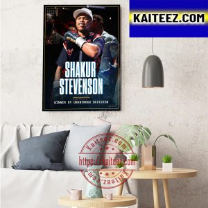 Shakur Stevenson Winner By Unanimous Decision Decorations Poster Canvas