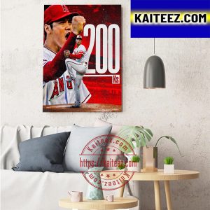 Shohei Ohtani 200 Ks In The Los Angeles Angels MLB Decorations Poster Canvas