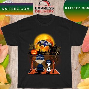 Snoopy and Charlie Brown Baltimore Ravens Hallowee T-shirt