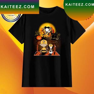 Snoopy and Charlie Brown Pumpkin Pittsburgh Penguins Halloween Moon T-shirt