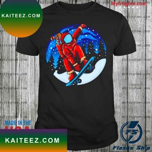 Snowskating Astronaut Christmas Gift T-shirt