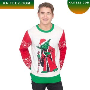 Star Wars Jedi Yoda Dressed As Santa Off-White Star Wars Christmas Ugly Sweater