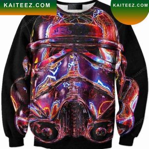 Star Wars Neon Storm Trooper Head Star Wars Christmas Ugly Sweater