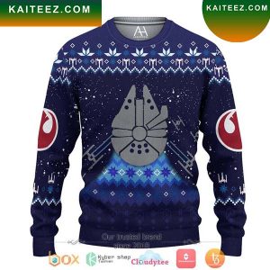 Star Wars Spaceship Blue  Star Wars Christmas Ugly Sweater