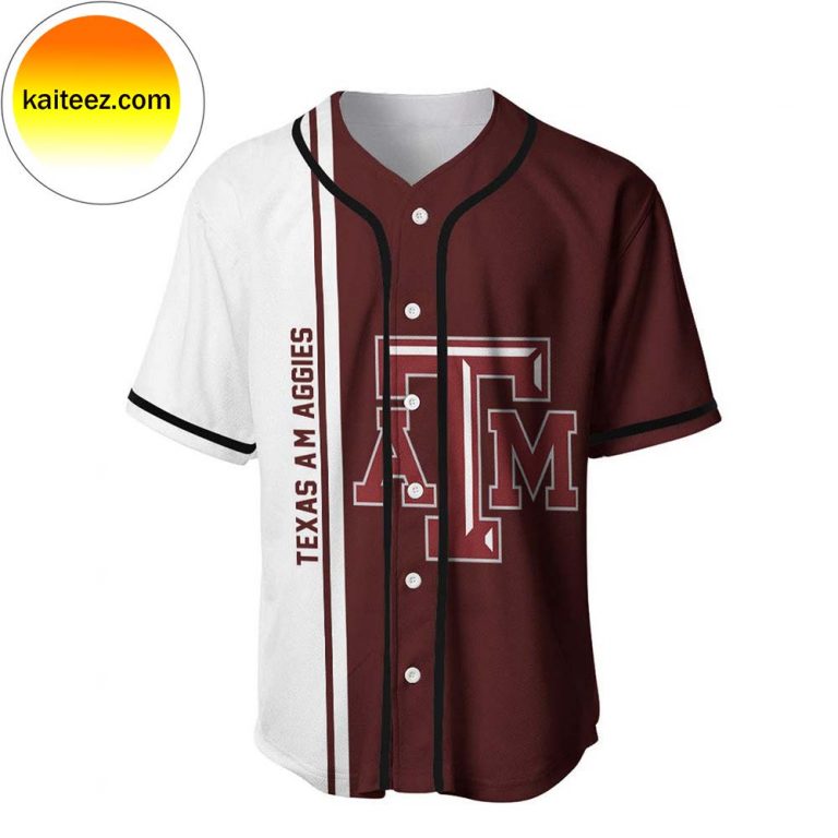 Texas A&M Aggies baseball Pattern White Red Baseball Jersey - Kaiteez