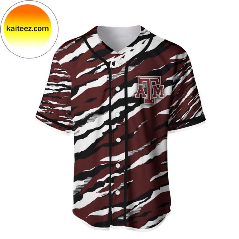 Texas A&M Aggies baseball Pattern White Red Baseball Jersey - Kaiteez