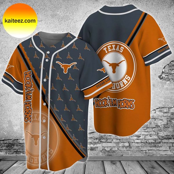 Texas Longhorns baseball Gray Orange Pattern Baseball Jersey