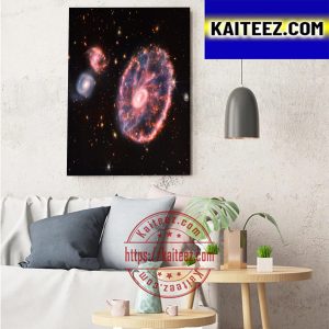 The Cartwheel Galaxy From The James Webb Space Telescope JWST Decorations Poster Canvas