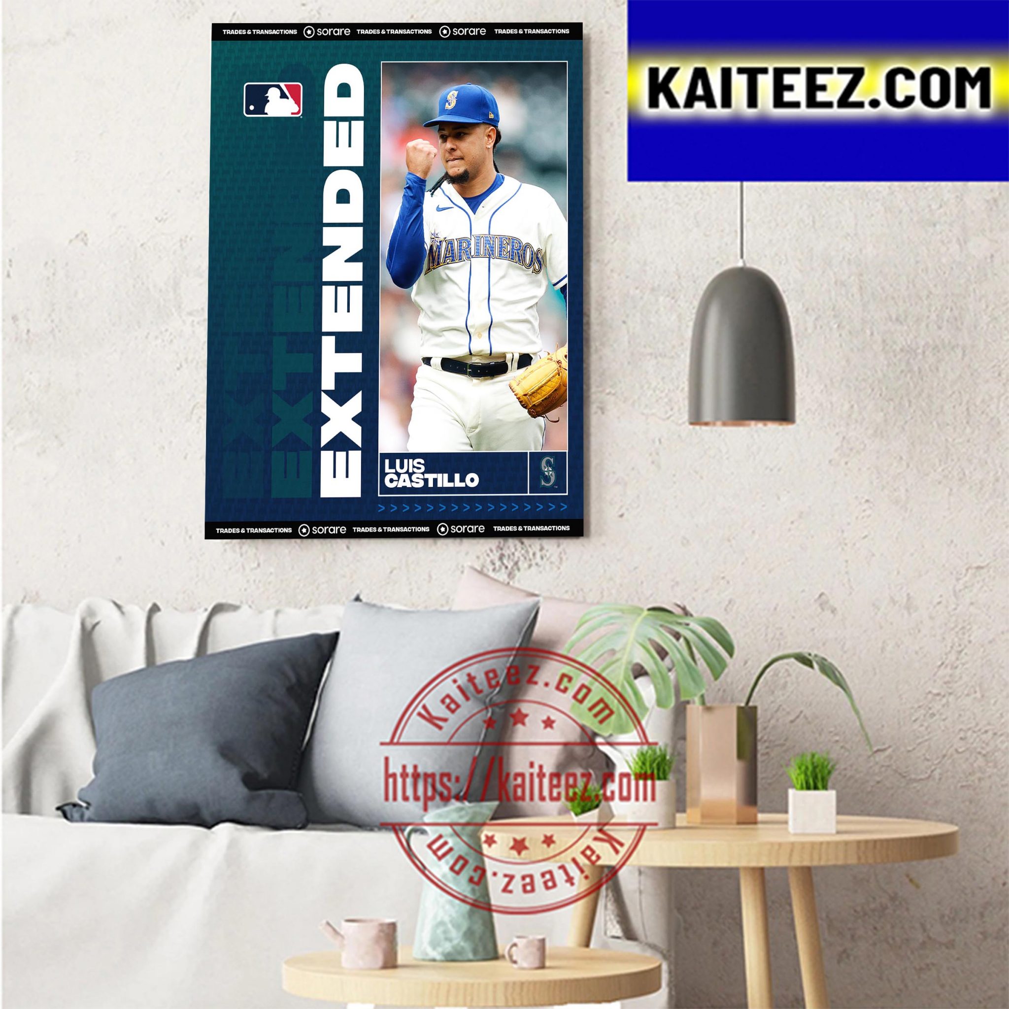 The Seattle Mariners RHP Luis Castillo Extended Decorations Poster
