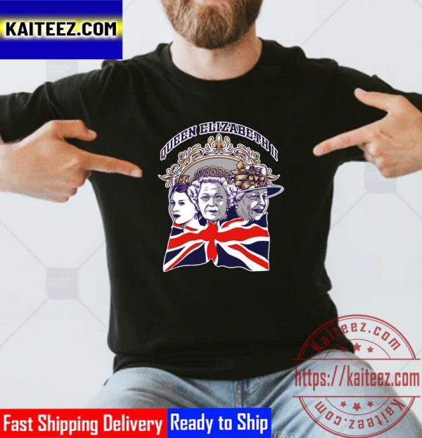 Three Faces Of The Legend England And UK RIP Queen Elizabeth II Vintage T-Shirt