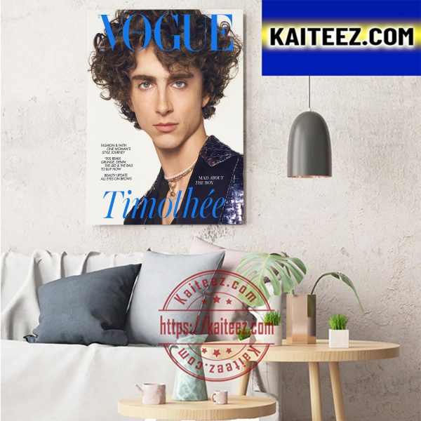 Timothee Chalamet On Cover British Vogue Mad About The Boy Art Decor Poster Canvas