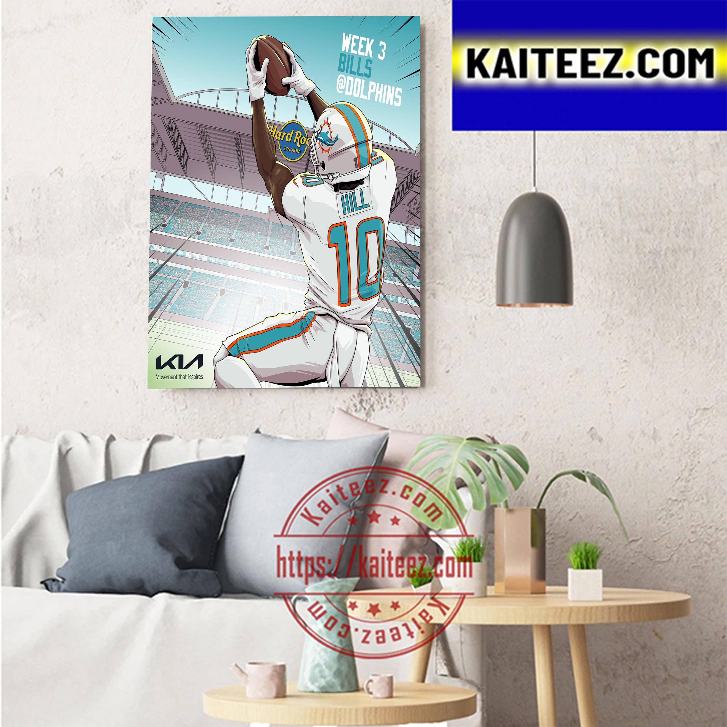 Ty Hill x Miami Dolphins In Hard Rock Stadium Art Decor Poster Canvas
