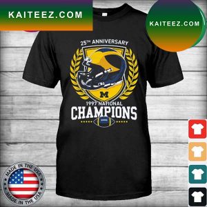 VALIANT UNIVERSITY OF MICHIGAN FOOTBALL 1997 NATIONAL CHAMPIONSHIP 25TH ANNIVERSARY T-SHIRT