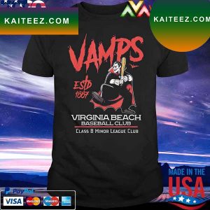 Virginia Beach Vamps Minor League Retro Baseball Team T-Shirt