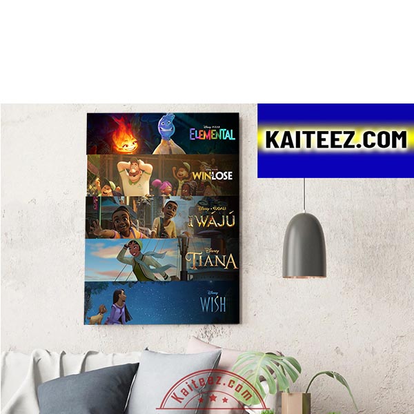 Walt Disney Animation Studios And Pixar 2023 Releases Decorations Poster Canvas