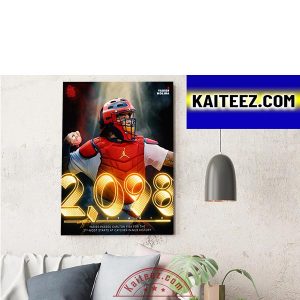 Yadier Molina 2098 Starts For St Louis Cardinals In MLB Decorations Poster Canvas
