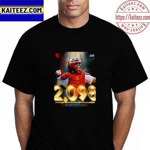 Yadier Molina 2098 Starts For St Louis Cardinals In MLB Vintage T-Shirt