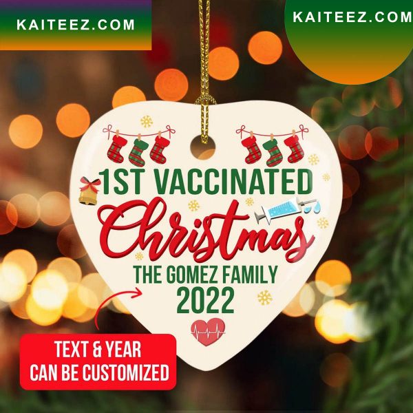 1St Vaccinated Family Christmas Ornament