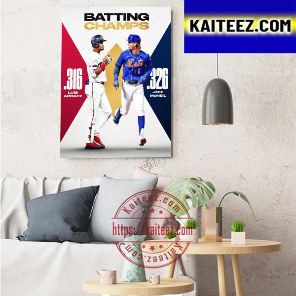 2022 MLB Batting Champs Luis Arraez And Jeff McNeil Art Decor Poster Canvas