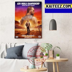 AEW World Championship Hangman Adam Page Vs Jon Moxley Art Decor Poster Canvas