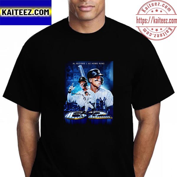 Aaron Judge 62 Home Runs In AL Single Season HR Leader Vintage T-Shirt -  Kaiteez