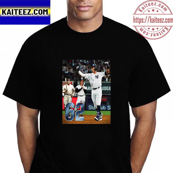 Aaron Judge Breaks The All Time AL Home Run Record With 62 HR Vintage T- Shirt - Kaiteez