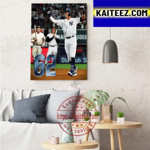 Aaron Judge Breaks The All Time AL Home Run Record With 62 HR Wall Art Poster Canvas