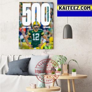 Aaron Rodgers Is NFL History With 500 TD Passes Art Decor Poster Canvas