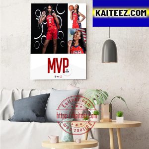 Aja Wilson Is 2022 FIBA Women’s Basketball World Cup MVP Art Decor Poster Canvas