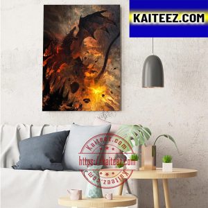 Ancalagon the Black Fire And Death In HOTD Art Decor Poster Canvas