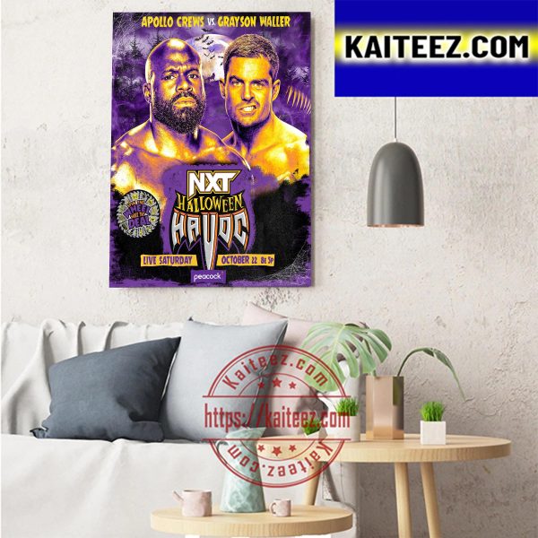 Apollo Crews Vs Grayson Waller At WWE NXT Halloween Havoc Art Decor Poster Canvas