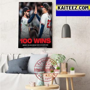 Atlanta Braves 100 Wins Art Decor Poster Canvas