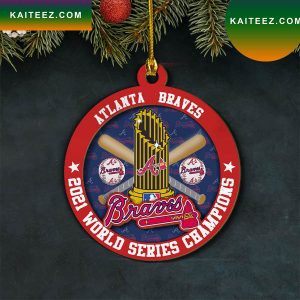 Atlanta Braves 2022 World Series Champions Wood Christmas Ornament
