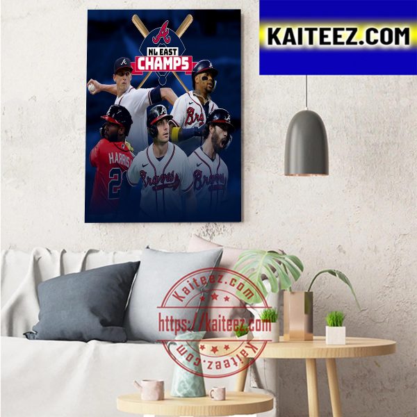 Atlanta Braves Are Champions NL East Champs Wall Art Poster Canvas