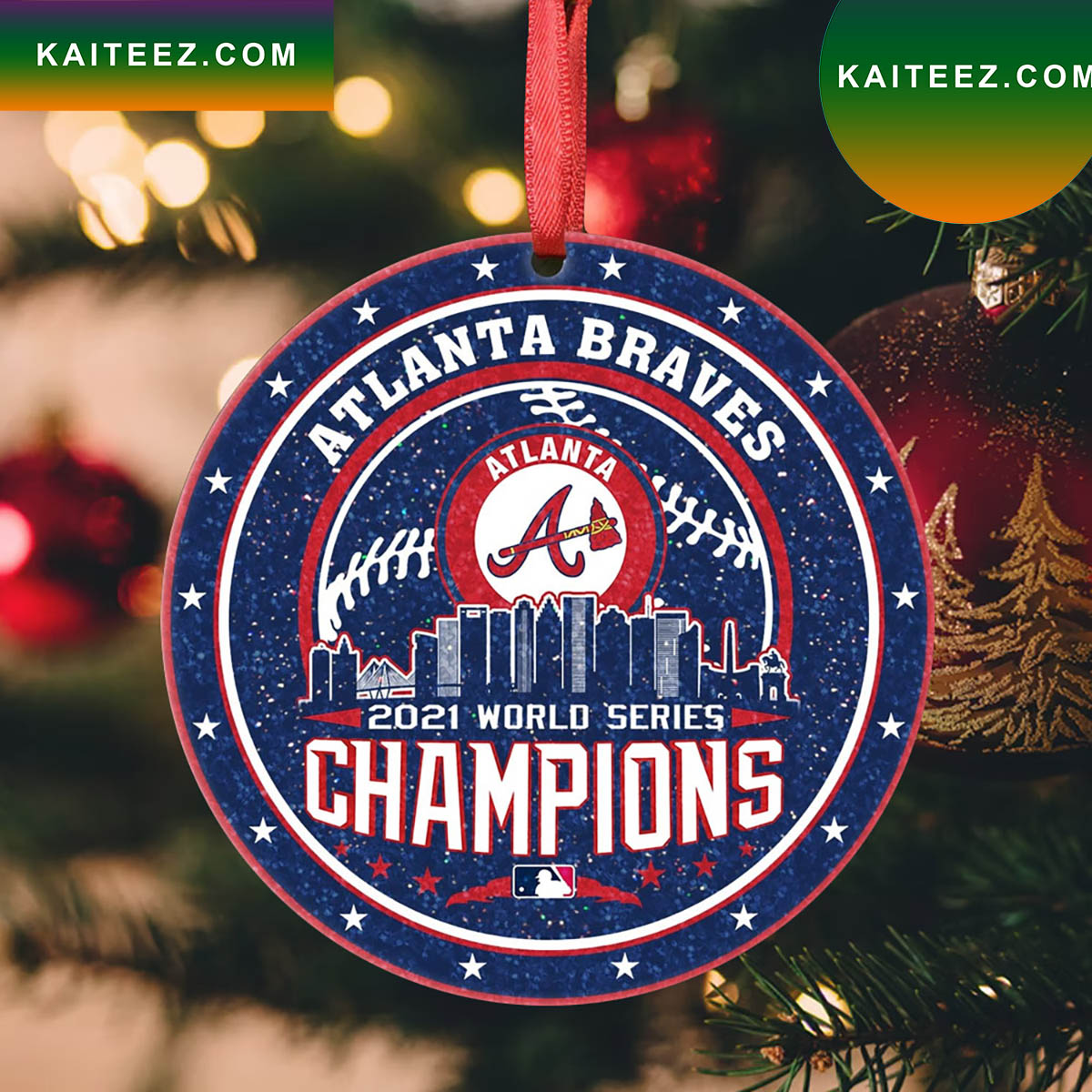 Atlanta Braves MLB World Series Champions 2022 Christmas Ornament Kaiteez